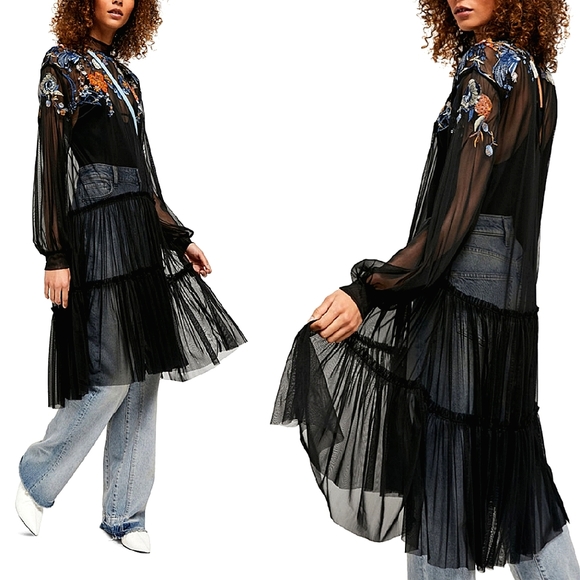 NEW🦋🌺 Free People Floral Embroidered Maxi Top Dress, Small - Picture 2 of 16